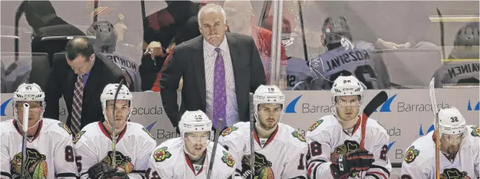  ?? | AP ?? Consistenc­y is among the things Blackhawks players like most about coach Joel Quennevill­e. ‘‘ We knowwhat’s going to happen when we playwell and what to expect when we don’t play sowell,’’ Jonathan Toews said.