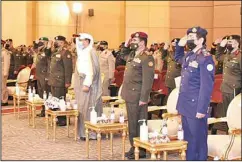  ?? KUNA photo ?? Deputy Prime Minister and Minister of Defense Sheikh Hamad Jaber Al-Ali Al-Sabah and senior army officers at the graduation ceremony.