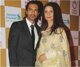  ??  ?? Arjun Rampal with wife Mehr