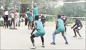  ?? (Courtesy pics) ?? Sidwashini playing against Mbabane Tigers during the volleyball pre-season tourney.