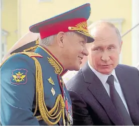  ?? AFP ?? Poder. El presidente Putin y el ministro de Defensa, Sergei Shoigu.