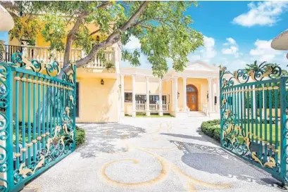  ?? ONE SOTHEBY’S INTERNATIO­NAL/COURTESY PHOTOS ?? The 4,290-square-foot estate was designed by Lorenzo Carmellini, who, with his late partner, created many of Gianni Versace’s boutiques and homes around the world. The asking price for its European elegance: $19.9 million.