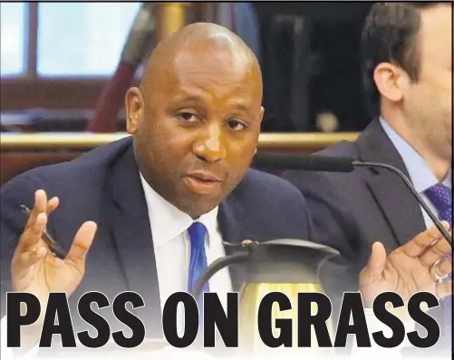  ?? JEFFERSON SIEGEL/NEW YORK DAILY NEWS ?? Council Public Safety Committee Chairman Donovan Richards says city should stop conducting tests for marijuana on people who are on probation, adding “there’s no public safety value” achieved. He said five ex-probation commission­ers and former state chief judge agree.