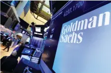  ?? AP ?? Goldman Sachs has posted its best quarterly performanc­e in a decade.