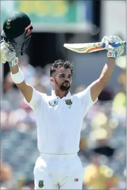  ?? Picture: EPA ?? SENIOR PLAYER: JP Duminy celebrates his century in the first Test against Australia at the Western Australia Cricket Ground (Waca) in Perth last month.