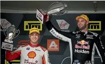  ?? GETTY IMAGES ?? Scott Mclaughlin, left, holds a narrow lead over fellow New Zealander Shane van Gisbergen, right, in the race for the Supercars drivers’ title.