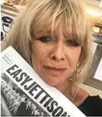  ??  ?? Anguish: Jo Wood with a news story about another EasyJet nightmare