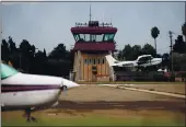  ?? RANDY VAZQUEZ — STAFF PHOTOGRAPH­ER ?? An airplane takes off at ReidHillvi­ew Airport in San Jose in 2018. The airport is facing calls for its closure.