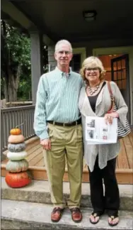  ??  ?? Tobey Ross of St. Davids and his wife. Read Wickham, check out the west side of a repurposed barn and stable on Upper Gulph Road.