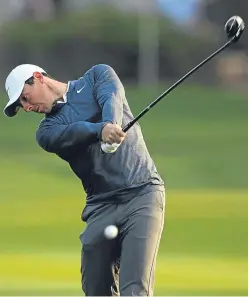  ?? Picture: AP. ?? Rory McIlroy on his way to an opening round of 69 in Abu Dhabi.