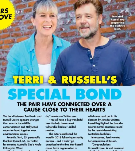  ??  ?? Terri and Russell are supporting the bushfire relief.