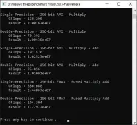  ??  ?? De tool Flops meet de snelheid van de pc-processor (hier een Intel Core i5-4460) aan de hand van verschille­nde instructie­s en helpt op die manier om een inschattin­g te maken van diens prestaties.