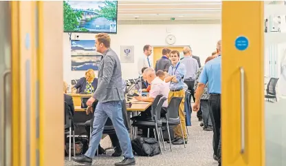  ?? Picture: Steve MacDougall. ?? The scene at the council chambers after the notorious IJB (non) meeting.