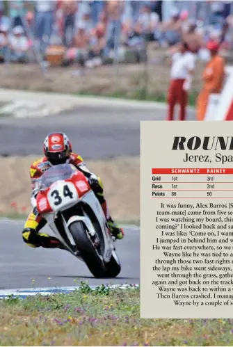  ??  ?? LEFT: Rainey vs Schwantz duel defined the season