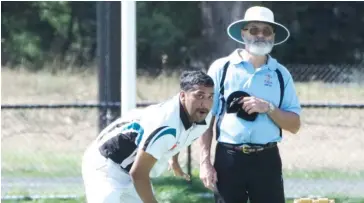  ??  ?? Yarragon’s Nuwan Perera toiled hard through 24 overs to collect four wickets in the match against Drouin.