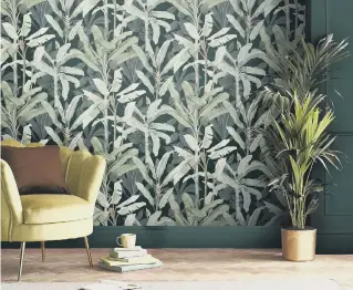 ?? Picture: PA Photo/Graham and Brown ?? Borneo Emerald wallpaper, £65 per roll, Graham and Brown