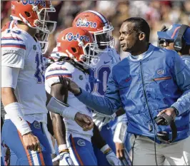  ?? AP ?? Interim Gators coach Randy Shannon says Saturday’s game is still important: “A lot of these guys on this football team have former teammates at Florida State. When they go home, who gets the bragging rights? It’s not just one day, it’s the whole entire...