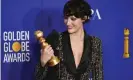  ?? Photograph: Rob Latour/Rex/Shuttersto­ck ?? Phoebe Waller-Bridge with her Golden Globe at the 2020 ceremony.