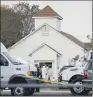  ??  ?? First Baptist Church in Sutherland Springs, where 26 people were killed by the gunman.