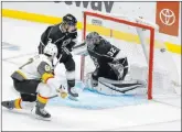  ?? Marcio Jose Sanchez The Associated Press ?? Max
Pacioretty beats Kings goaltender Jonathan Quick in the first period for the first of his two goals in a 4-2 victory in Los Angeles.