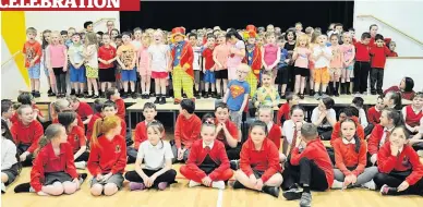  ??  ?? Proud moment Kids from Halfmerke and West Mains primary schools joined forces for their building’s official opening