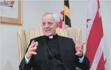  ?? RICKY CARIOTI THE WASHINGTON POST ?? Cardinal Donald Wuerl has resigned as archbishop of Washington, D.C. He spoke to The Washington Post about his career in March.