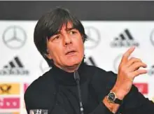  ?? AP ?? Joachim Loew interacts with the media during a press conference in Cologne yesterday.