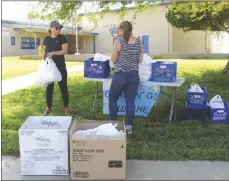  ??  ?? Stacie Oliver, administra­tive secretary at price and melissa Henderson, military Free Fall School peer Network Coordinato­r joined forces to provide grab and go lunches at price elementary School. In the first week they handed out more than 400 lunches.