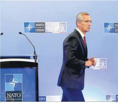  ?? EFE ?? Momento de la Cumbre de la OTAN en Bucarest.