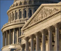  ?? PHOTO/J. SCOTT APPLEWHITE ?? In this Jan. 25, 2017, file photo, the Capitol in Washington at sunrise. Democrats hoping to use health care as an issue in the midterm elections will have to decide how they’ll do it. One strain that’s popular with liberals, pushing for government-financed health care, is causing a tactical divide. AP