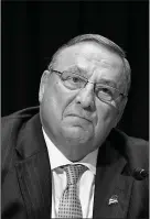  ?? Associated Press ?? Maine governor Paul LePage attends an opioid abuse conference on June 7, 2016, in Boston. LePage is being accused again of making racially insensitiv­e comments, this time by saying photos he's collected in a binder of drug dealers arrested in the state...