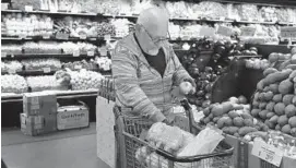  ?? BEN MARGOT/AP ?? Patrick Tidmore shops for produce an hour earlier than the public in San Francisco.