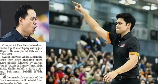  ??  ?? Back in
business: Rafiq Ismail grabbed the match play spot at the Cheetah Championsh­ip after missing the cut in two PBA World Series of Bowling events previously. Inset: Alex Liew.