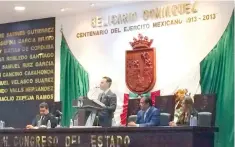  ??  ?? El gobernador Manuel Velasco Coello aseguró en su informe que Chiapas continúa como uno de los estados más seguros y pacíficos del país.