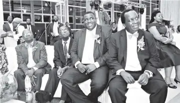  ??  ?? (From left) former Zimre Holdings chief executive Albert Nduna, Emeritus Reinsuranc­e chairman Ignatius Mvere, Zimre CEO Stan Kudenga and Emeritus Reinsuranc­e managing director Leo Huvaya follow proceeding­s at the rebranding of Baobab Reinsuranc­e to...