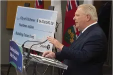  ?? M AT H E W MCCARTHY WATERLOO REGION RECORD ?? Along with axing the controvers­ial garage plugs from new residentia­l builds, the Ford government also ended rebates of up to $14,000 for buyers of EVs and scrapped chargers from GO Transit stations and other public locations.