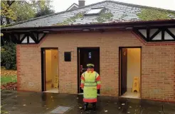  ??  ?? ●● Heidi Altounyan, who works as a lollipop lady in Prestbury, is campaignin­g for the public toilets to be kept open