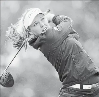  ?? JONATHAN HAYWARD THE CANADIAN PRESS ?? Brooke Henderson, of Smiths Falls, tees it up this week at the season-ending CME Group Tour Championsh­ip in Naples, Fla., the final event of this LPGA Tour season.