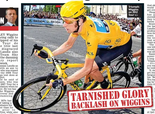  ??  ?? Cycling News: Triumph: Wiggins on 2012 Tour REX