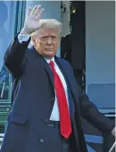 ?? Picture: AFP ?? GONE. Donald Trump waves as he boards Marine One at the White House en route to his Mar-a-Lago golf club residence in Palm Beach, Florida.