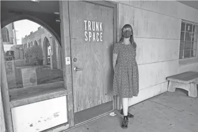  ?? CATHERINE RAFFERTY/THE REPUBLIC ?? Steph Carrico, owner of The Trunk Space, poses for a portrait at The Trunk Space at Grace Lutheran Church in Phoenix on Aug. 14,. The Trunk Space rallied the local arts scene to raise more than $6,000 for two homeless kids who used to hang out at the arts space when their mother died.