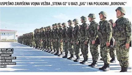  ??  ?? u bazi „jug“i na poligonu „borovac“kod bujanovca naše snage demonstrir­ale umeĆe