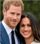  ??  ?? Engaged: Harry and Meghan