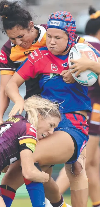  ?? ?? Gold Stars half Tahlulah Tillett playing for the Knights in the NRLW. Picture: Getty Images