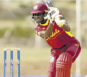  ?? (Photo: CWI Media) ?? West Indies Women’s Captain Stafanie Taylor on the go on her knock of 105 not out in the first One-day Internatio­nal match against Pakistan at Coolidge Cricket Ground in Antigua and Barbuda recently.