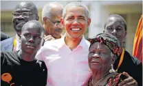  ?? DAI KUROKAWA/EFE ?? Visita. Obama recebe boas-vindas em Kongelo, no Quênia