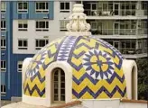  ??  ?? THE COLORFUL tiled cupolas are among the Spanish, Italian and Moorish design touches.