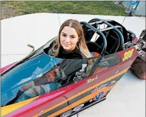  ?? TONY BARANEK/DAILY SOUTHTOWN ?? Alsip teenager Tori Trench, one of the top drivers in the Junior Drag Racing League Modified division at Route 66 Raceway, sits in her Junior Modified car Monday.