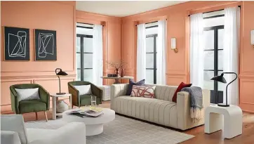  ?? ?? Persimmon from HGTV Home by Sherwin-Williams. Photo courtesy of HGTV Home by Sherwin-Williams.