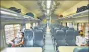  ??  ?? ■
Passengers in a special train after phase 4 of the Covid-19 lockdown ended, in Lucknow, on June 1.